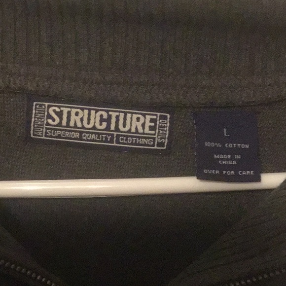 VINTAGE STRUCTURE 100% Cotton dark gray tan dark blue one green stripe - Picture 2 of 5